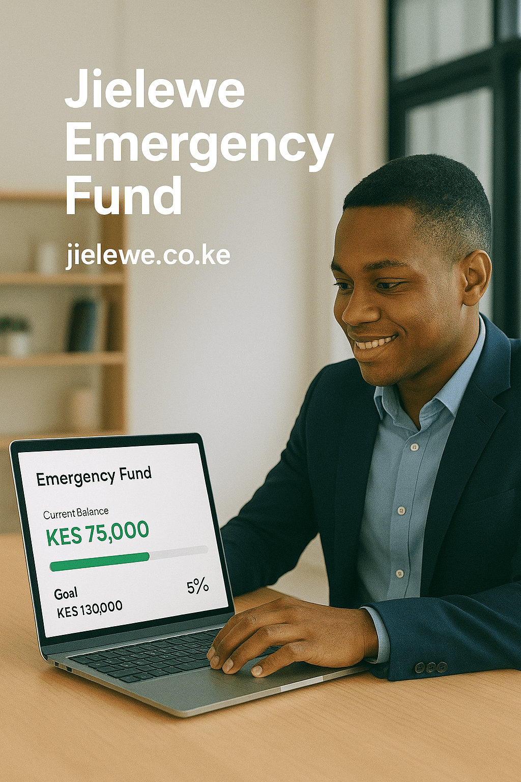 Kenyan saving money and using a finance app like Jielewe to build an emergency fund for unexpected expenses