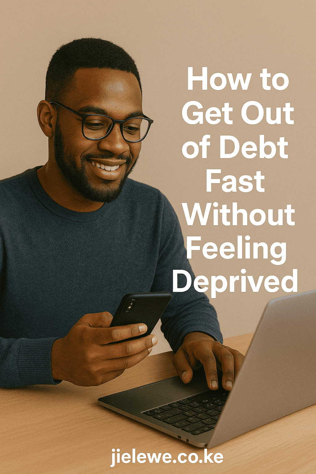 Person using Jielewe app to track debt repayment progress and budget for fun expenses
