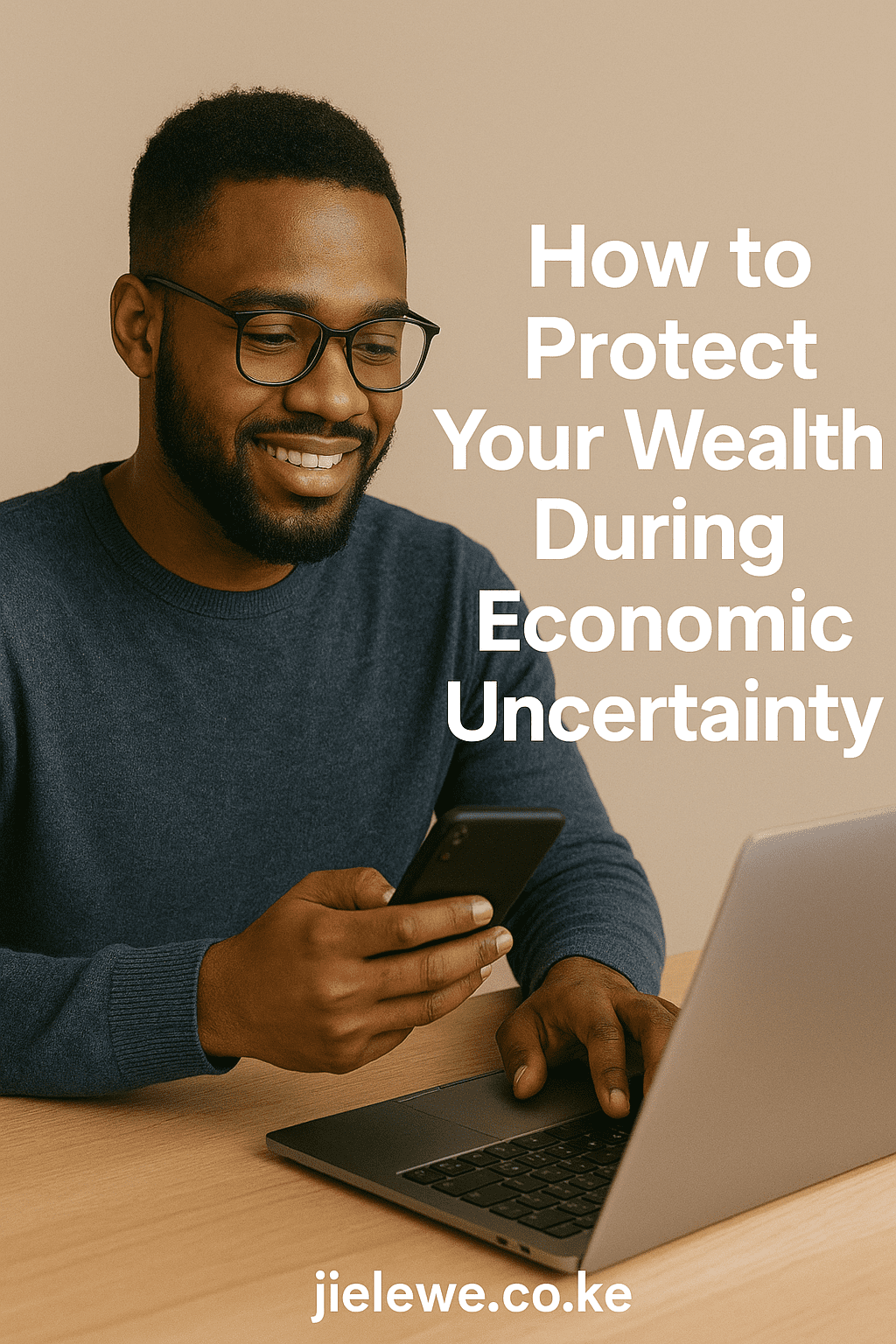 Person using Jielewe app to track income and expenses during economic uncertainty